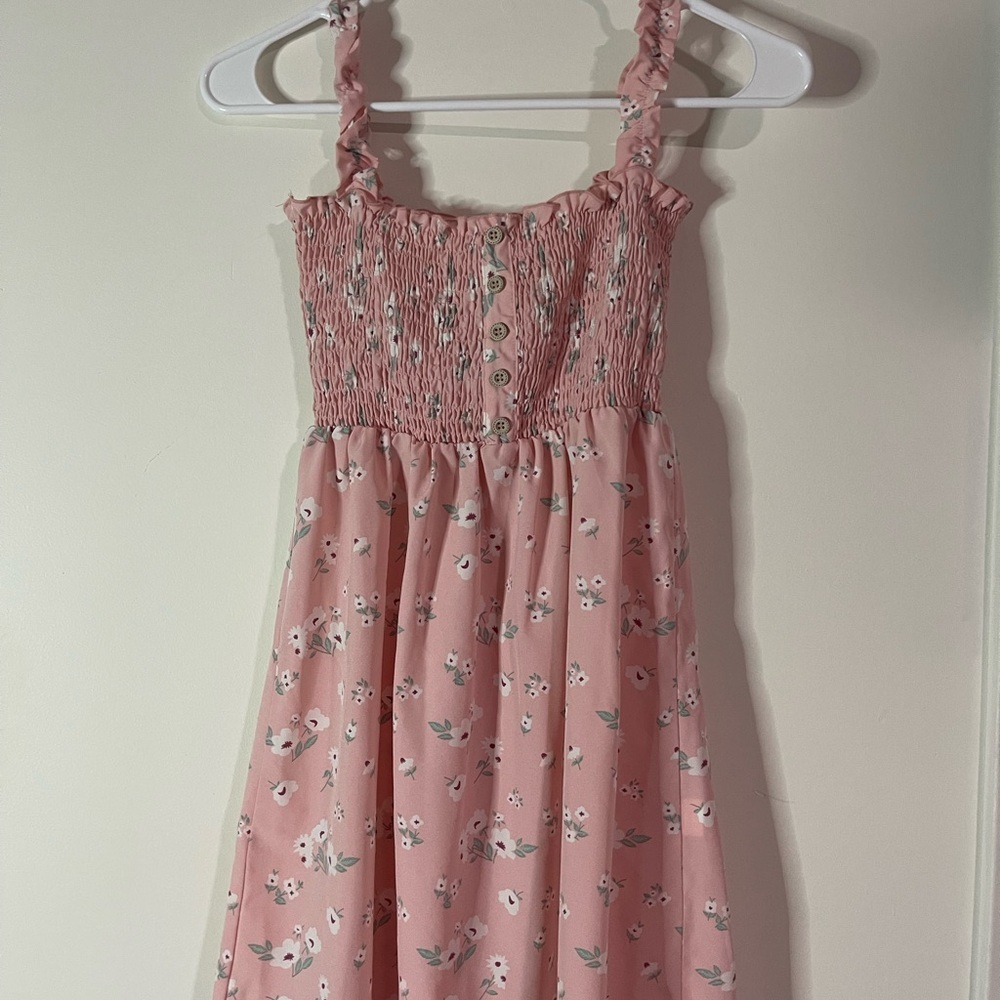 Adorable Pink Floral Kids Dress